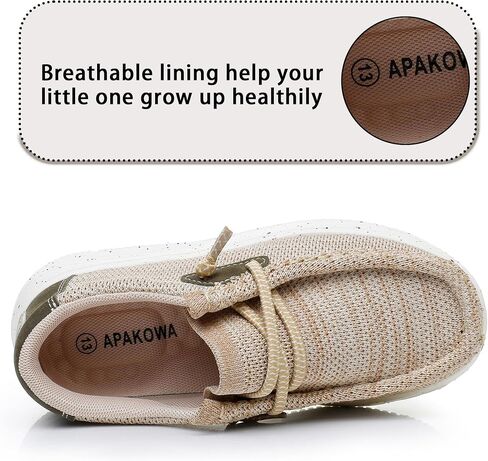 Apakowa Boys Loafers Slip On Shoes Girls Casual Boat Shoes (Toddler/Little Kid/Big Kid) in Saudi Arabia
