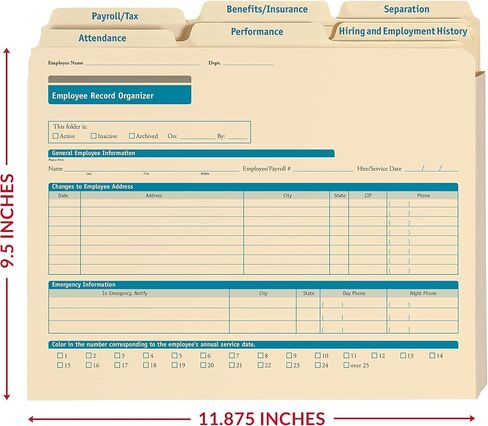 Hiring/Employment Folder | 11.75" x 9.5" | HR and Employee Management | 25-Pack in Kuwait