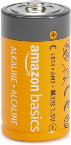Amazon Basics C Cell Alkaline All-Purpose Batteries, 1.5 Volt, Long-Lasting Reliable Power, 5-Year Shelf Life, 12-Pack in Kuwait