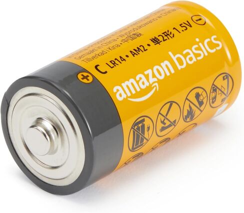 Amazon Basics C Cell Alkaline All-Purpose Batteries, 1.5 Volt, Long-Lasting Reliable Power, 5-Year Shelf Life, 12-Pack in Kuwait