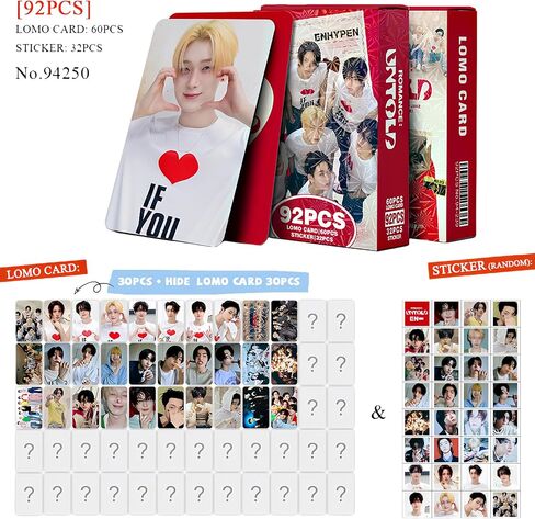 92Pcs ENHYPEN ROMANCE: UNTOLD Album Photocard Set 60Pcs Enhypen Photocards and 32Pcs Untold Album Stickers Pack Enhypen Merch in Saudi Arabia