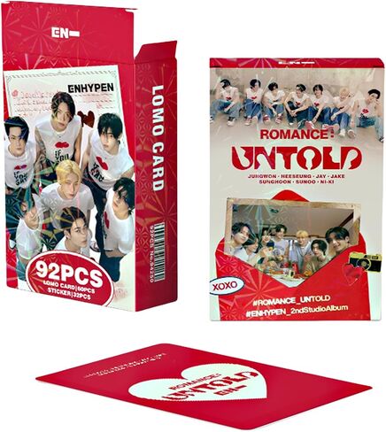 92Pcs ENHYPEN ROMANCE: UNTOLD Album Photocard Set 60Pcs Enhypen Photocards and 32Pcs Untold Album Stickers Pack Enhypen Merch in Saudi Arabia