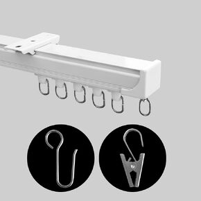 Curtain Glider Track Rail Runners Curtain Mute Wheel Rollers Heavy-Duty Curtain Tracks Pulley 20PCS,Black