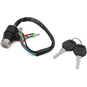 uxcell Black 12V 4 Wires Motorcycle Ignition Switch Lock W 2 Keys Set for Honda CD70