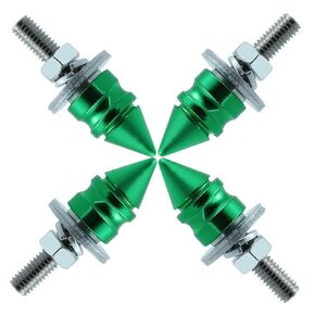 Spike License Plate Screw Fasteners Kit License Plate Bolts Decoration Stainless Steels Aluminum Alloy Universal Fit Most Cars Truck Motorcycle 4 Pcs (Multicolor)
