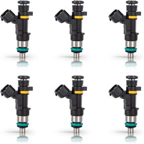 ENA 4 Holes Fuel Injectors Set of 6 Compatible with Nissan Infiniti Murano G35 350Z M35 FX35 V6 2004-2008 3.5L for FJ828 EV-14-ES 16600-CD700 16600-CD701 16600-CD70A 842-12327 0280158042
