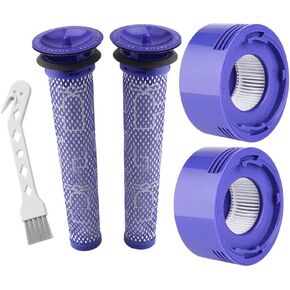 4 مرشحات مسبقة و4 مرشحات بديلة من Lemige متوافقة مع Dyson V7 وV8 Animal وAbsolute Vacuum، مقارنة بالجزء 965661-01 و967478-01