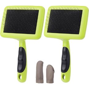 2Pcs Wooden Wool Carders, Hand Carders Wool Needle Felting Brush, Needle Felting Tools, Slicker Brush for Wool, Fibers, Cat, Dogs, Wooden Wool Carders Brush for Wool Felting Spinning Crafts (Large*2)