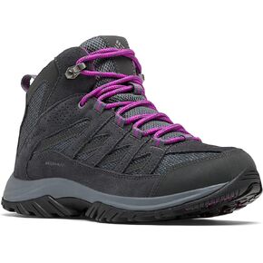 Columbia womens Crestwood Mid Waterproof Boot Hiking Shoe, Graphite/Daredevil, 10 Wide US