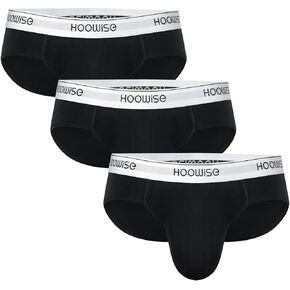 Men's Underwear Bulge Enhancing Plus Size D Pouch Briefs Soft Silk Touch Underpants 3 Pack