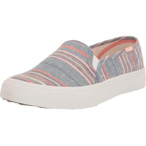 Keds Double Decker Slip on, Sneaker Womens, Black Canvas, 8 Wide