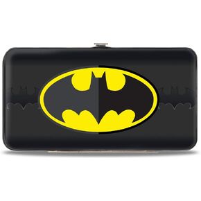 Buckle-Down unisex adults Buckle-down Hinge - Batman Icon Centered/Bat Signal Stripe Black/Yellow/Grays Wallet, Multicolor, 7 x 4 US