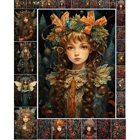 حزمة ورق Decoupage (35 ورقة مقاس 6 × 8 بوصة) جنيات عيد الميلاد الحلوة مع الغزلان في القرى الثلجية FLONZ بطاقات صور توضيحية عتيقة لـ Decoupage والحرف اليدوية وسكرابوكينغ in Kuwait
