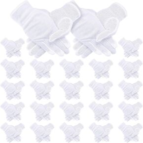 24 Pairs White Parade Gloves Non Slip Dot Gloves Thin Cotton Gloves Men Women Coin Inspection Gloves Marching Gloves