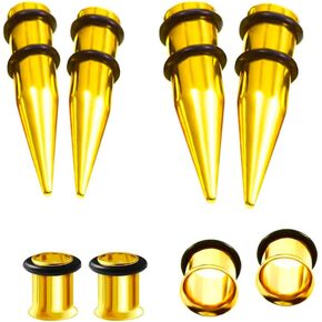 2 Pairs 1g 7mm + 9mm Steel Ear Screw Taper Tunnel Expander Stretching Kit Plugs Piercing