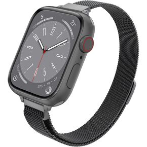 LELONG Slim Watch Band Compatible with Apple Watch Band 38mm 40mm 41mm 42mm 44mm 45mm 49mm Women & Men, Stainless Steel Mesh Loop Magnetic Clasp Replacement for iWatch Bands Series 9, Ultra 2, SE, Ultra Series 8 7 6 5 4 3 2 1 (Rainbow, 45mm/44mm/42mm/49mm
