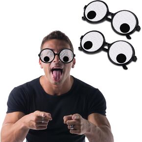 2 Pcs Googly Eye Glasses, Novelty Shaking Glasses with Eyes, Funny Googly Eyes Glasses for Adults Kids