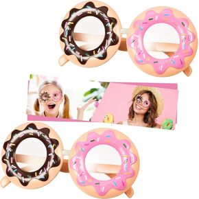2 Pieces Donut Glasses Donut Costume Glasses Novelty Party Donut Eyeglasses for Funny Snack Party Donut Birthday Party Favors Accessories
