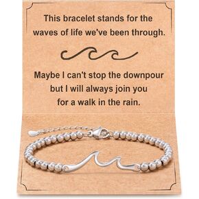 Tarsus Thinking of You Gifts for Women, Through The Waves of Life, Inspirational Gifts, Get Well Gift, Sympathy Thoughtful Gifts for Friend, Encouragement Cheer Up Bracelet