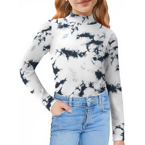 Arshiner Girls Long Sleeve Mock Turtleneck Shirts Slim Fit Casual Base Layer Top Tee