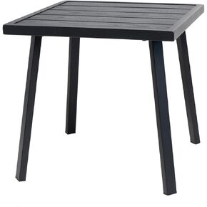 C-Hopetree Small Metal Outdoor Coffee Side Table for Outside Patio, Rectangle, Black
