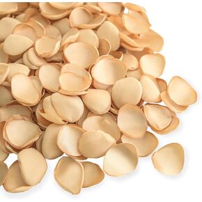 Lookein 300pcs Rose Petals Satin Flower Petals for Wedding Flower Girl Basket Table Centerpieces Aisle Runner Party Confetti Bridal Shower Dinner Wedding Decoration, Champagne Gold