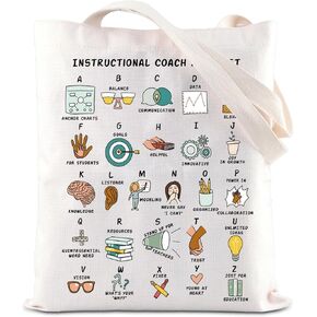 KUIYAI Instruction Coach Appreciation Tote Bag Educational Coach Bag Instruction Assistant Gift Instructional Teacher Gift