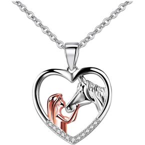 Stainless Steel Lucky Horseshoe Pendant Necklace Horse Girl Necklaces for Women Ladies Jewelry