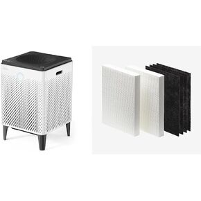 Coway Airmega 400 True HEPA Air Purifier with Smart Technology, Covers 1,560 sq. ft, White & AP-1216-FP Replacement Filter Pack for AP-1216L, Black