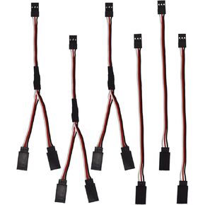 Nvwadayu 9 PCS JST Y Connector 3 Pin JST Plug Splitters, Servo Male to Female Y Wire Cable, Parallel RC Servo Extension Cord, Wire Cable Fits RC JR Futaba Airplanes, RC Car (Mixed 123 x 3)