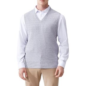 Men's V-Neck Sleeveless Pullover Sweater Casual Argyle Sweater Vest