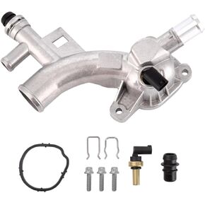 Engine Coolant Housing Water Outlet Aluminum - Repalcement for Chevy Cruze, Sonic, Trax and Buick Encore 1.4L - Replaces 25193922, 13251447 and More
