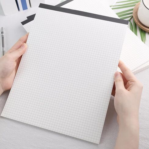 قطعتان من وسادات ورق الرسم البياني، دفاتر ملاحظات رباعية مقاس 5 × 5 مقاس 8.5 × 11 بوصة، لوحة قانونية لورق الرسم البياني الأبيض للمدرسة المكتبية in Kuwait