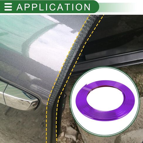 Motoforti Universal Car Door Edge Guards C-Type Door Body Bumper Protector، 26.25ft 8m، مضاد للخدش الاصطدام، PVC، كروم أرجواني in Kuwait