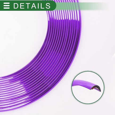 Motoforti Universal Car Door Edge Guards C-Type Door Body Bumper Protector، 26.25ft 8m، مضاد للخدش الاصطدام، PVC، كروم أرجواني in Kuwait