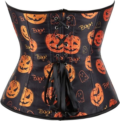 Women's Fashion Colorful Lace Up Corset Tops Sexy Vintage Floral Overbust Waist Cincher Bustier in Kuwait