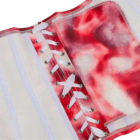 Women's Fashion Colorful Lace Up Corset Tops Sexy Vintage Floral Overbust Waist Cincher Bustier in Kuwait