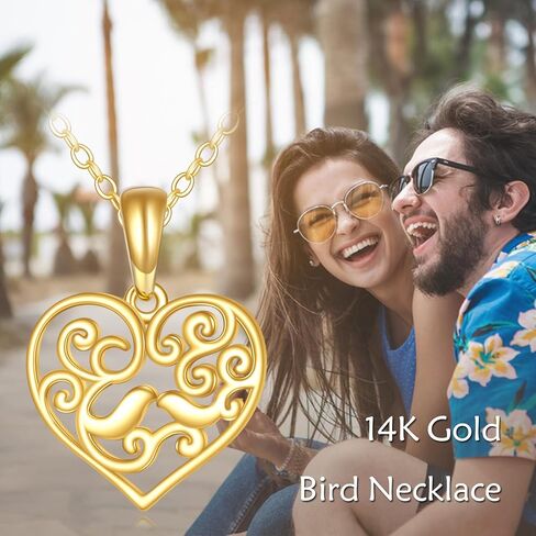 قلادة KECHO 14K Dove Bird للنساء لعيد ميلاد الأم قلادة مجوهرات السلام هدايا لها in Kuwait