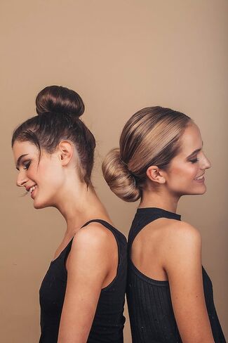 صانع كعكة الشعر كيتش - كعكة شعر صغيرة لجميع أنواع الشعر | صانع كعكة دونات الشعر للأطفال | صانعة الكعكة السحرية للشعر | كعكة الجورب لتصفيف الشعر | كعكة الباليه للأطفال، قطعة واحدة (بني) in Kuwait