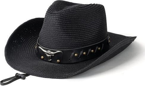 Straw Cowboy Womens Hat Sun Hats Cowgirl Beach Hat in Saudi Arabia