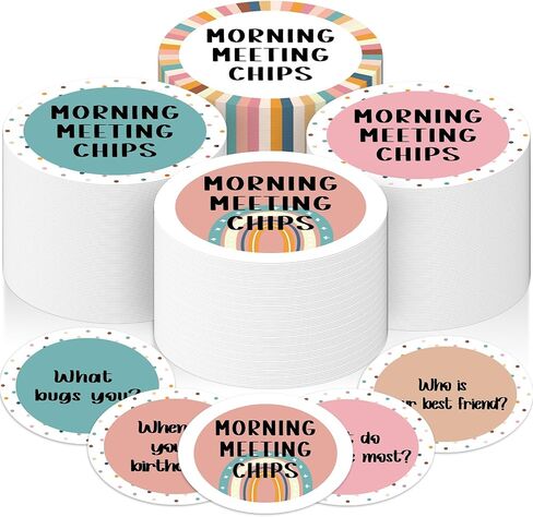 100Pcs Morning Meeting Chips Classroom Questions Ideas Cards for Students Conversation Starter Cards Morning Meeting Classroom Set for Teacher Must Haves Supplies Icebreaker Activity in Saudi Arabia
