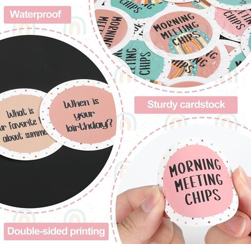 100Pcs Morning Meeting Chips Classroom Questions Ideas Cards for Students Conversation Starter Cards Morning Meeting Classroom Set for Teacher Must Haves Supplies Icebreaker Activity in Saudi Arabia