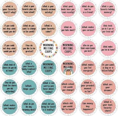 100Pcs Morning Meeting Chips Classroom Questions Ideas Cards for Students Conversation Starter Cards Morning Meeting Classroom Set for Teacher Must Haves Supplies Icebreaker Activity in Saudi Arabia