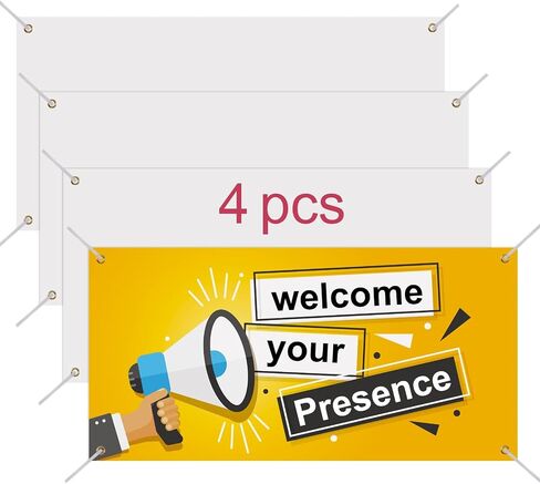 2 Pcs Sublimation Banner blank banners to decorate vinyl，2x4 Ft Polyester Oxford Cloth Blank Banner Signs with Hanging Ropes DIY Banner Sign for Business Office Supply for School Wedding Birthday Party Indoor Outdoor Display in Kuwait