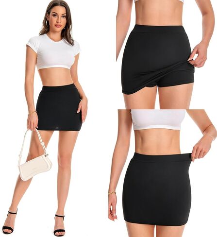 تنورة الفهد الفهد مع السراويل القصيرة، التنانير القصيرة Bodycon ذات الخصر العالي المطاطي للنادي الليلي للنساء in Saudi Arabia