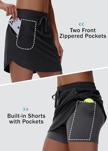 Women's Golf Skort Skirts Athletic - Tennis Skorts Quick Dry Lightweight Active Summer Trendy Dressy Casual Zip Pockets in Saudi Arabia