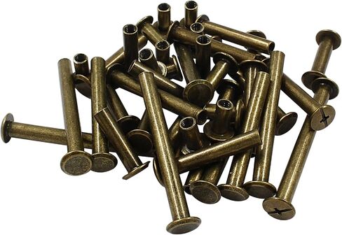 80PCS Chicago Binding Screws Assorted Kit, M5 x 10/20/30/40/50mm Phillips Head Bookbinding Screw Rivet Kit, Scrapbook Photo Albums Binding Screws Assortment Kit, Bronze in Saudi Arabia