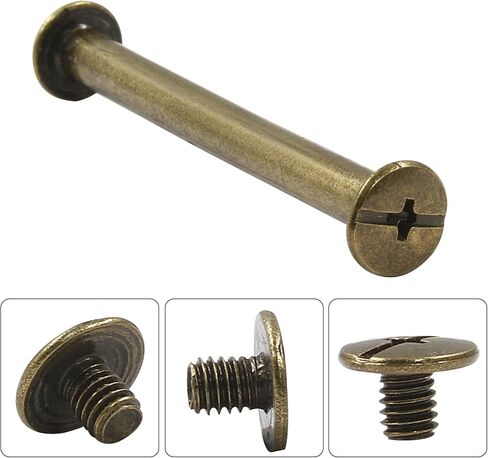80PCS Chicago Binding Screws Assorted Kit, M5 x 10/20/30/40/50mm Phillips Head Bookbinding Screw Rivet Kit, Scrapbook Photo Albums Binding Screws Assortment Kit, Bronze in Saudi Arabia
