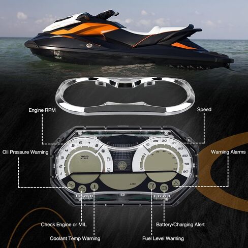 LCD Speedometer Gauge Cluster Compatible with 2006-2011 Sea Doo GTX 4-TEC, RXP 155 215, GTX 155 215, RXT 215 255, Wake 155 215 LCD Gauge - Replaces# 278002270,278002328 in Saudi Arabia