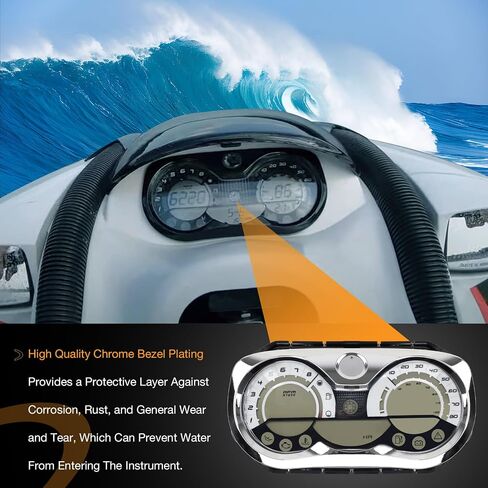 LCD Speedometer Gauge Cluster Compatible with 2006-2011 Sea Doo GTX 4-TEC, RXP 155 215, GTX 155 215, RXT 215 255, Wake 155 215 LCD Gauge - Replaces# 278002270,278002328 in Saudi Arabia